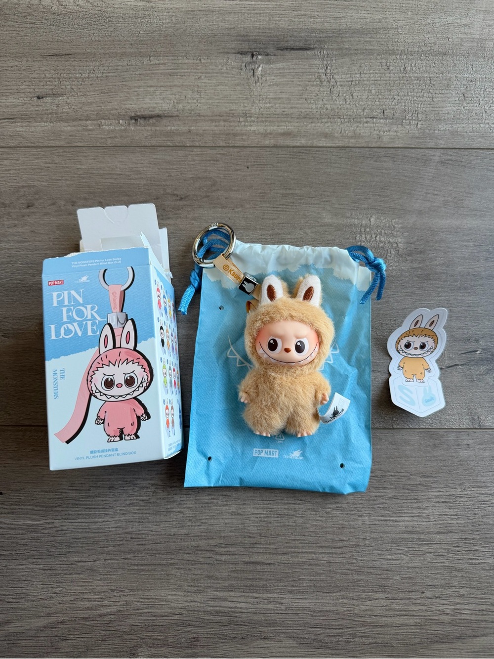 POP MART Pin for Love Labubu - “S” - Tan